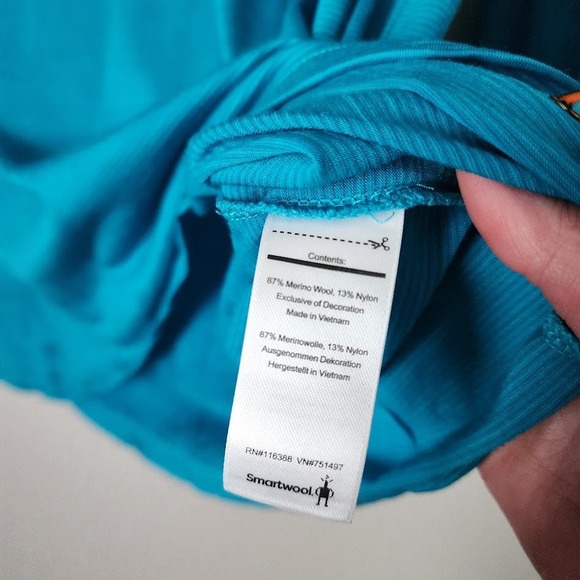 SMARTWOOL Merino Wool Hoodie Base layer Turquoise Outdoor Gorpcore Mens M - Picture 6 of 8